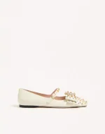 Valentino Mary-Jane Bowow Ballerina In Kidskin With Studs